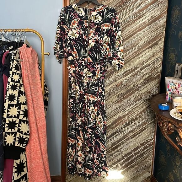 Umgee tropical kimono sleeve jumpsuit - Picture 2 of 6